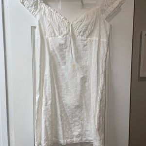 White dress with puffy sleeves